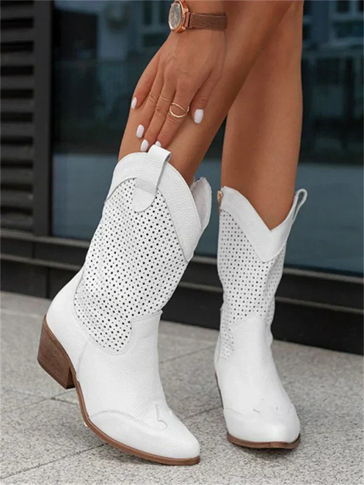 GR | Breathable, stylish cowboy boots with zipper