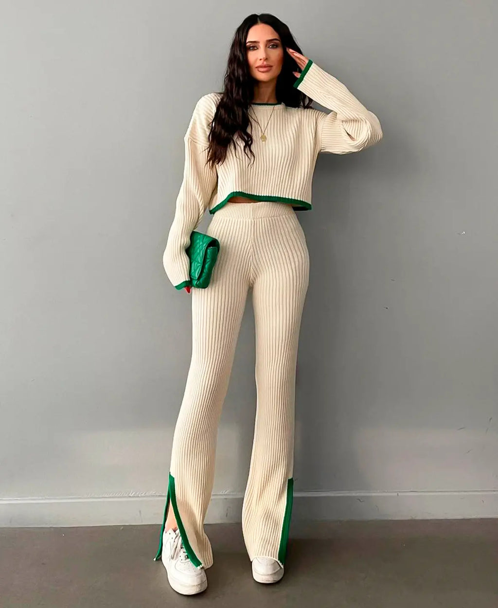 GR | CROP SET MADE OF RIB KNIT