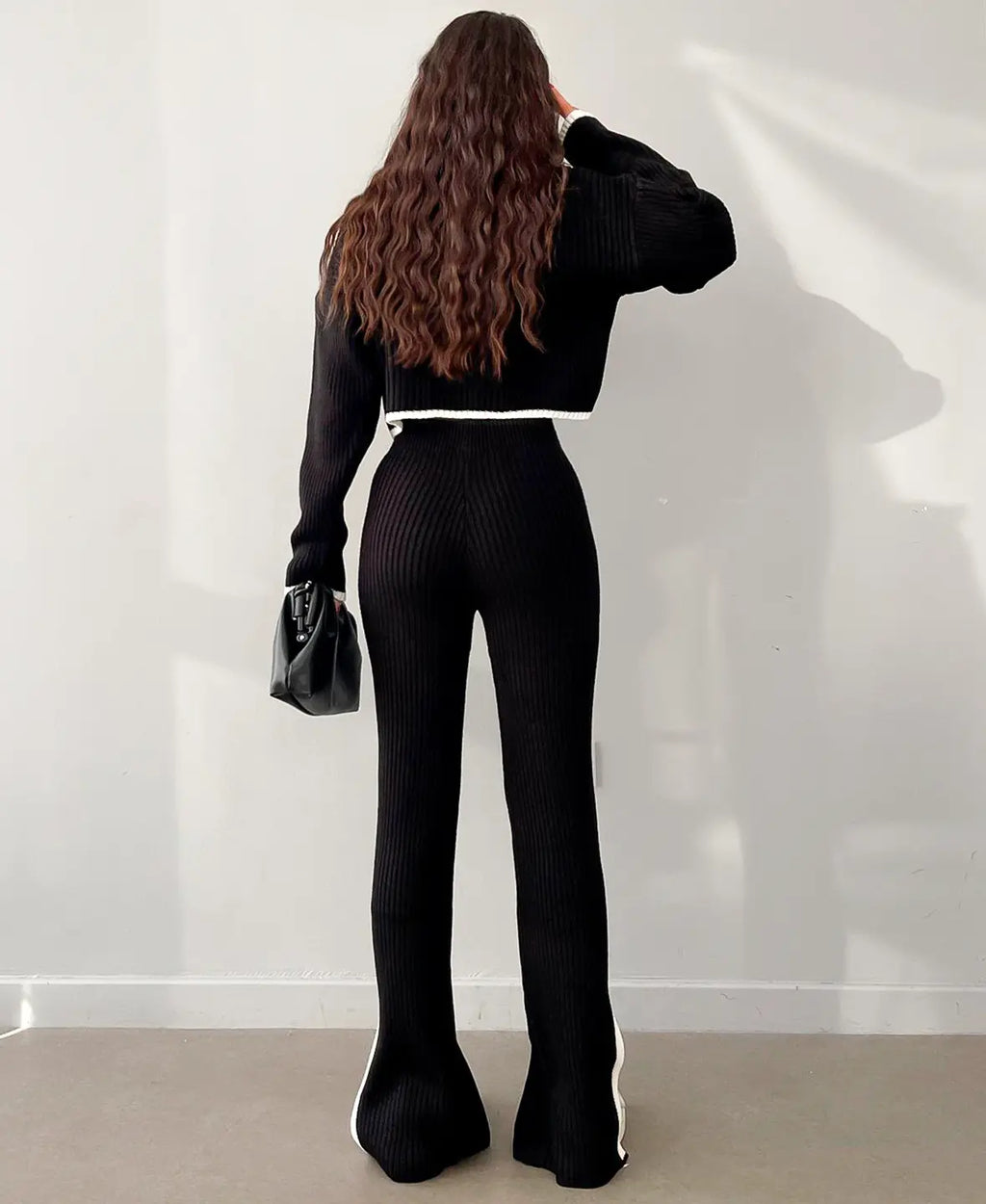 GR | CROP SET MADE OF RIB KNIT