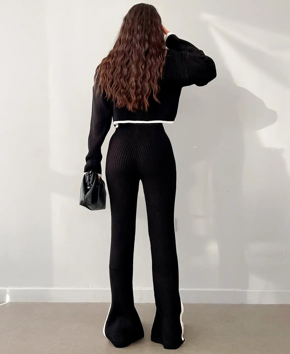 GR | CROP SET MADE OF RIB KNIT