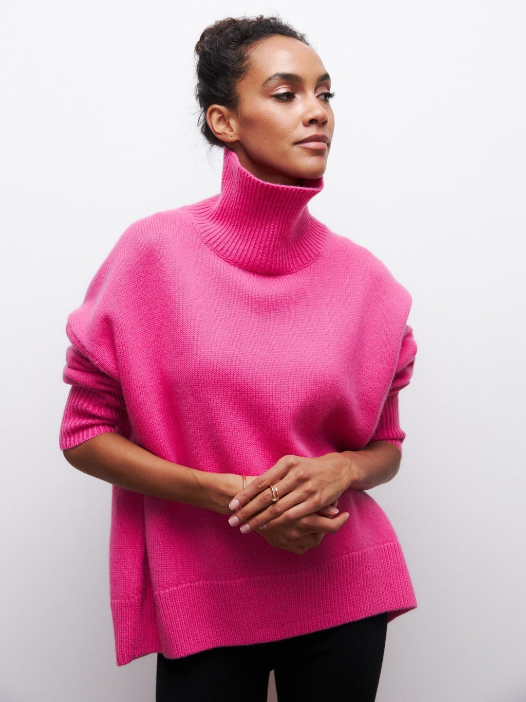 GR | High Collar Oversized Knit Sweater Women's Knitwear