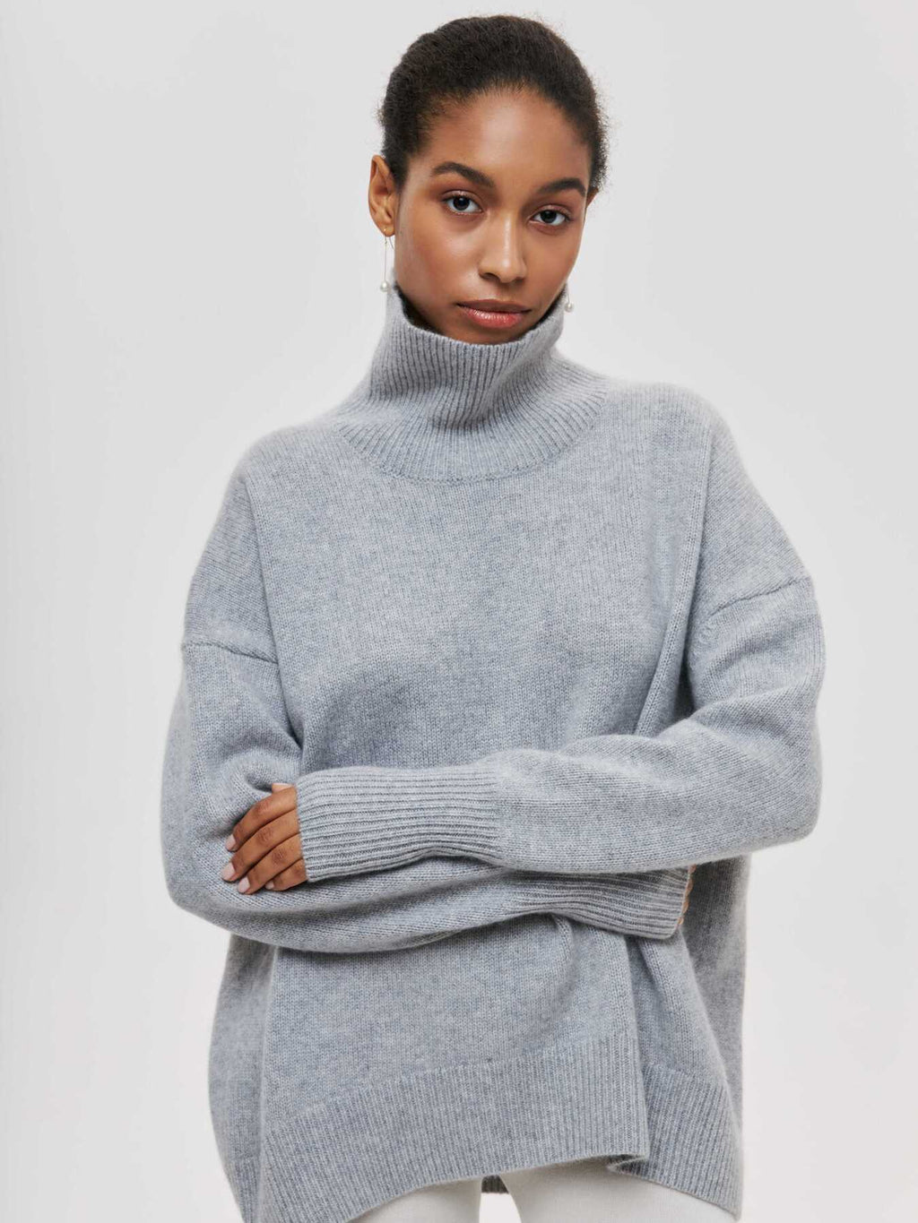 GR | High Collar Oversized Knit Sweater Women's Knitwear