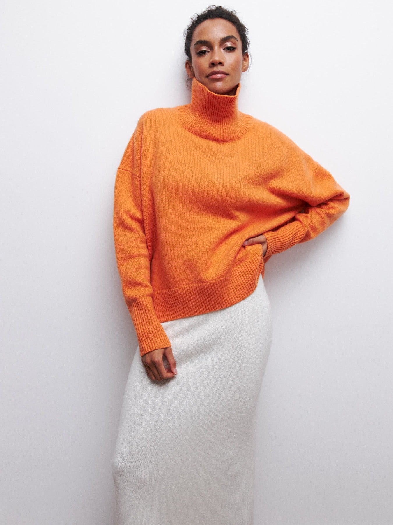 GR | High Collar Oversized Knit Sweater Women's Knitwear
