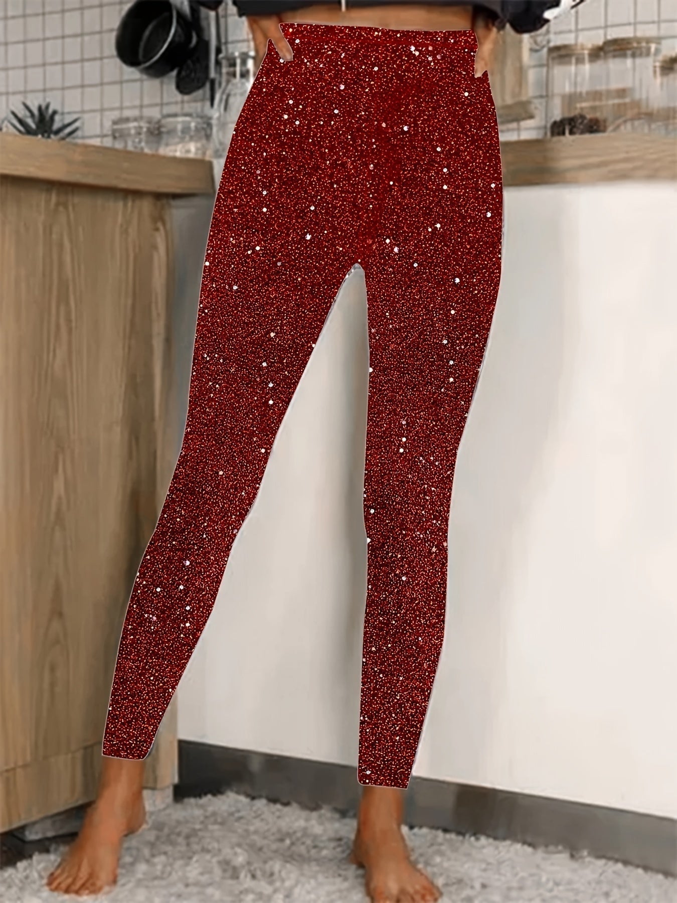 GR | High-waisted sequin leggings Shiny & Comfortable