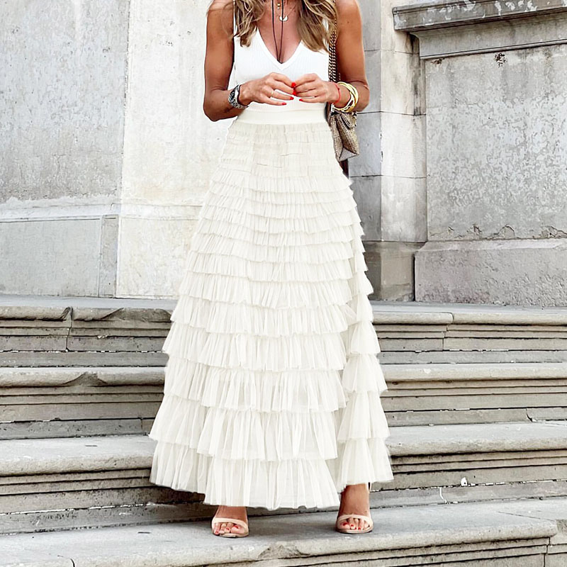 GR | High waisted boho summer skirt maxi skirt