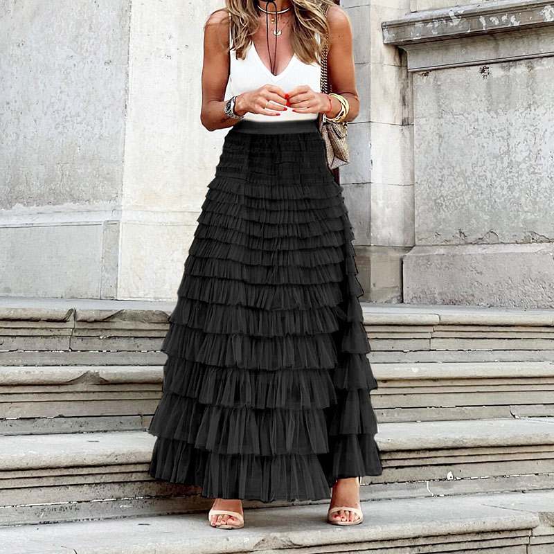 GR | High waisted boho summer skirt maxi skirt