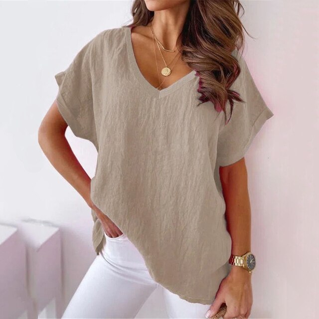 GR | Casual women's V-neck shirt