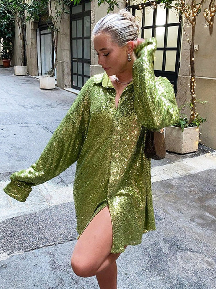 GR - Extra-large glitter shirt for women