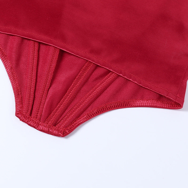 GR | Satin top with puffed sleeves