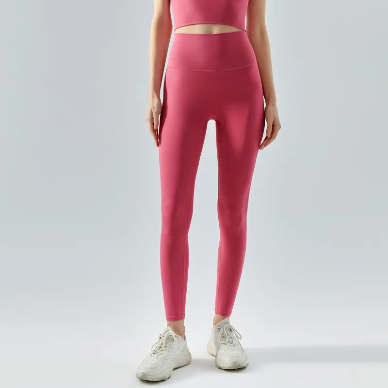 GR | Emily Sportswear Naked Hochtaillierte Tight Yoga Hosen Doppelseitig Gebürstet Pfirsich Po-Hebende Lauf Sport Fitness Leggings