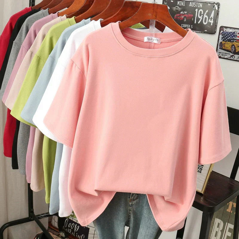 GR | Kuscheliges Baumwoll-Basic T-Shirt In Übergröße für Frauen
