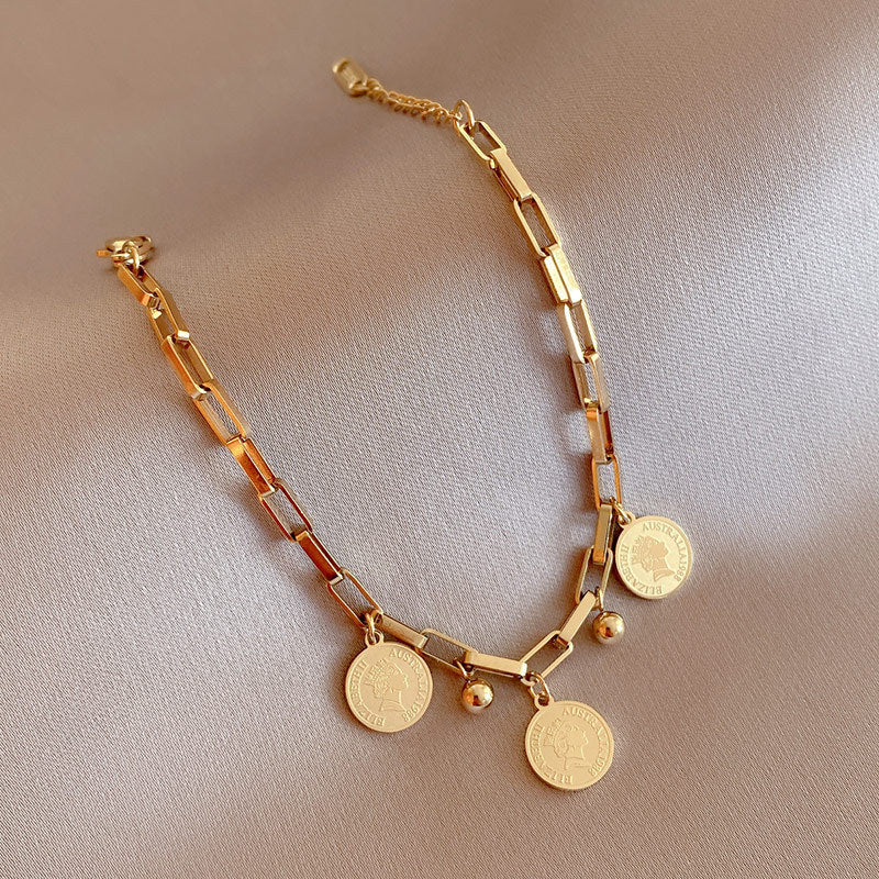 GR Sparkling Freedom Bracelet | Women's Stainless Steel Round Signature Portrait Pendant