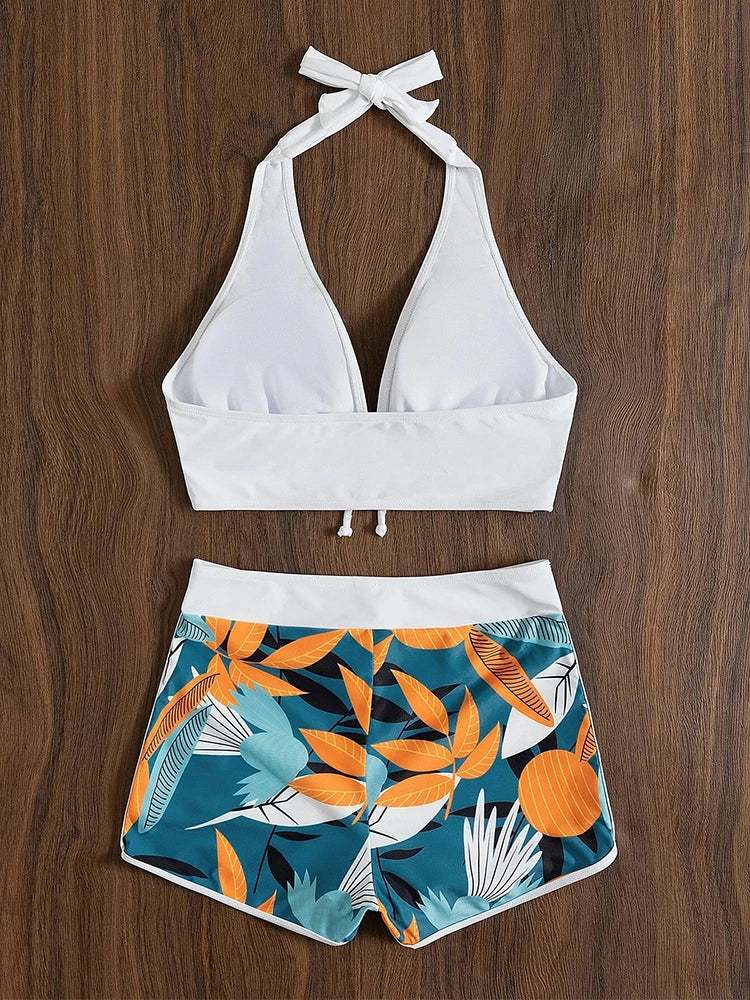 GR | High-waisted printed bikini set