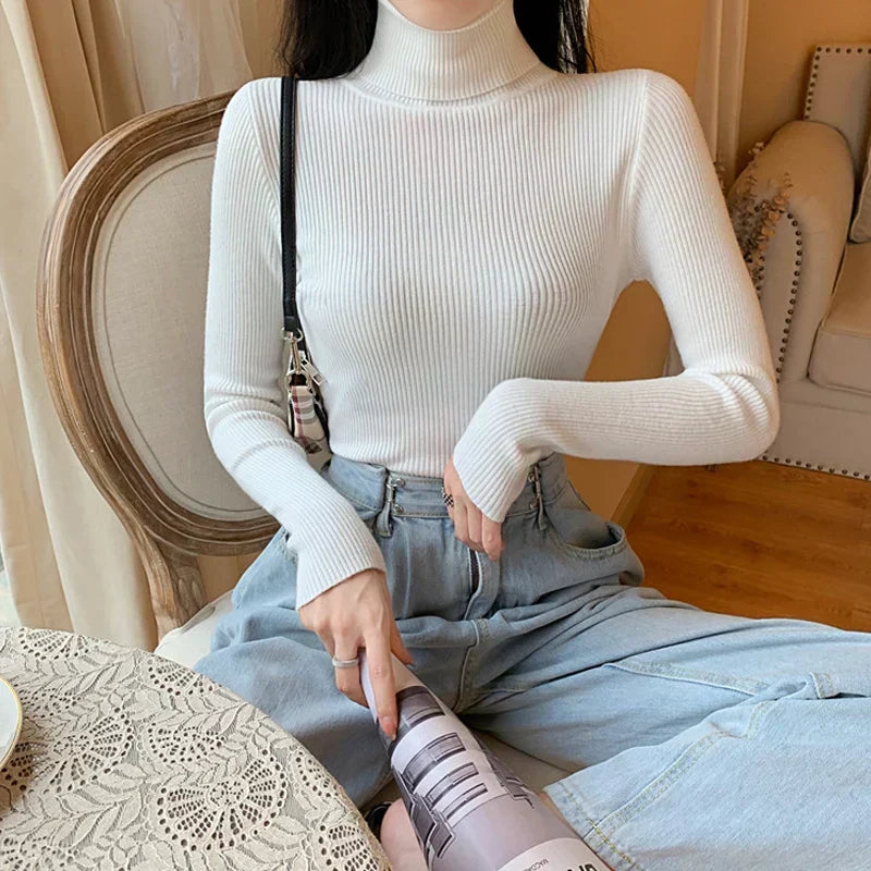 GR - Damen-Ripp-Turtleneck für elegante Raffinesse