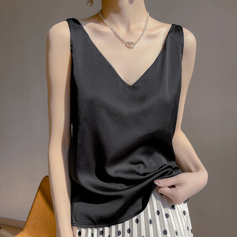 GR | Sleeveless Satin Silk Top