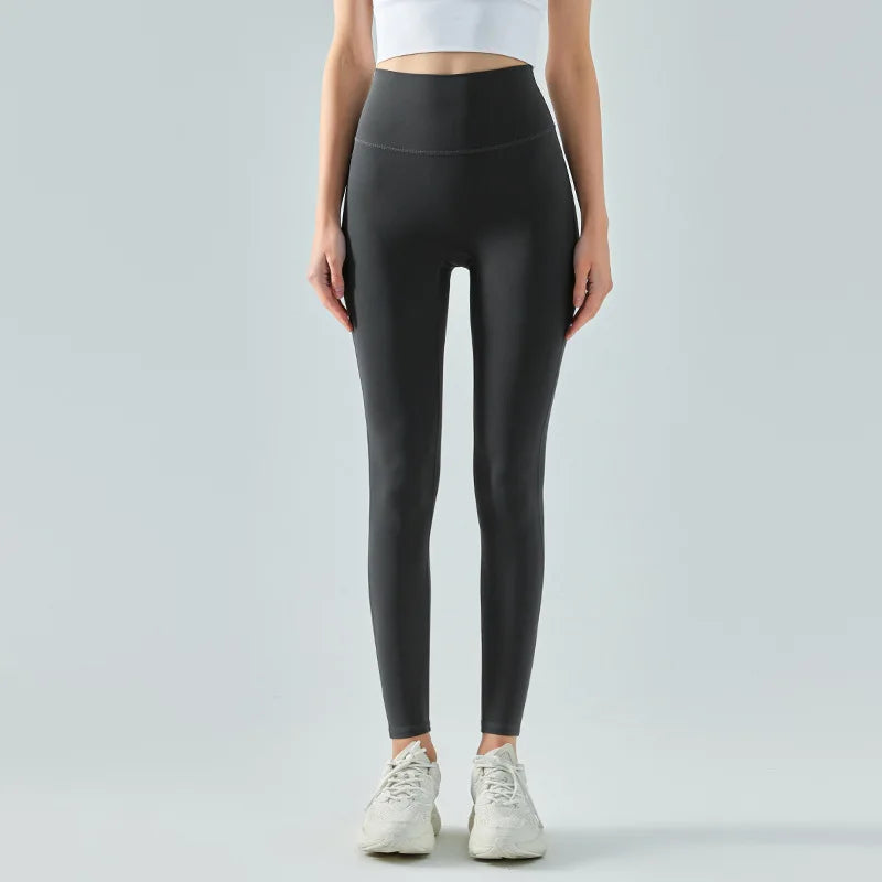 GR | Emily Sportswear Naked Hochtaillierte Tight Yoga Hosen Doppelseitig Gebürstet Pfirsich Po-Hebende Lauf Sport Fitness Leggings