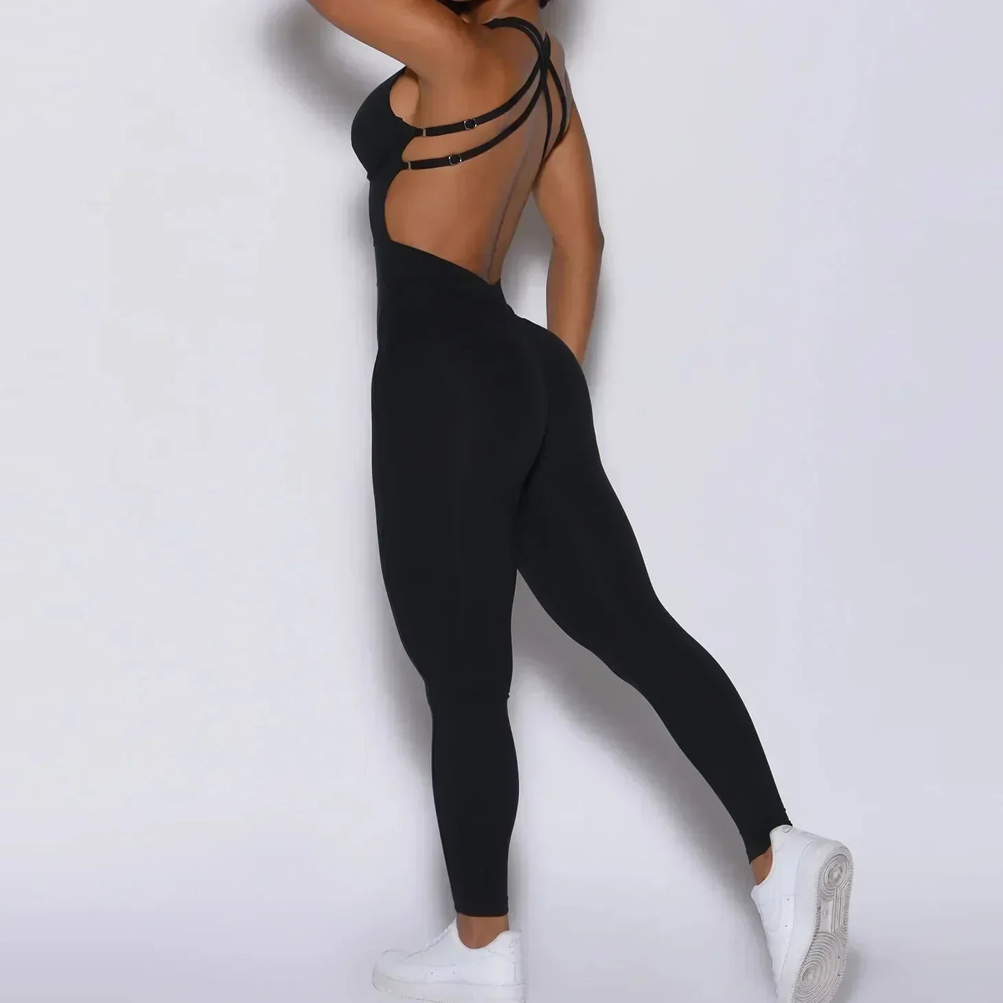 GR | Sporty Jumpsuit Women's Sportswear Push-Up Gym Set Women's Fitness Overall Lycra Sports Outfit for Women Sportswear Yoga Clothing Pink