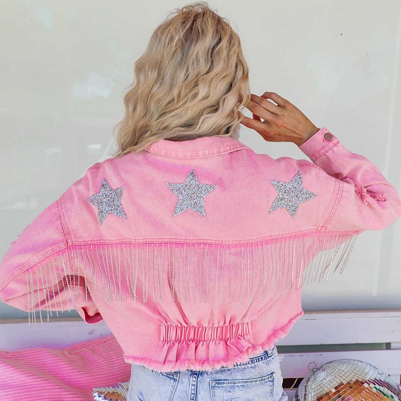 GR - Denim jacket with fringe