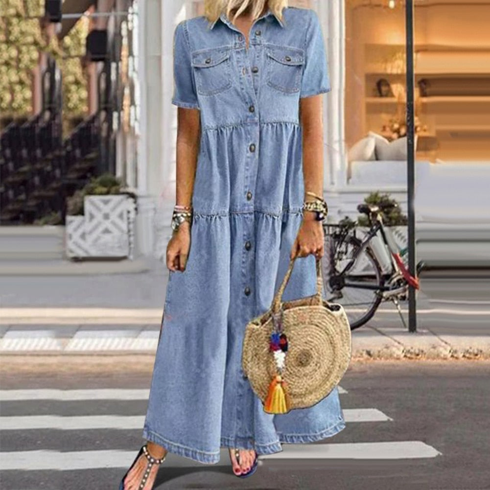 GR | Classic slimming denim dress 