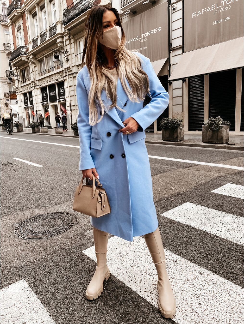GR Attractive Autumn Wool Coat | Women's Retro Fashion Black Long Sleeve Coat