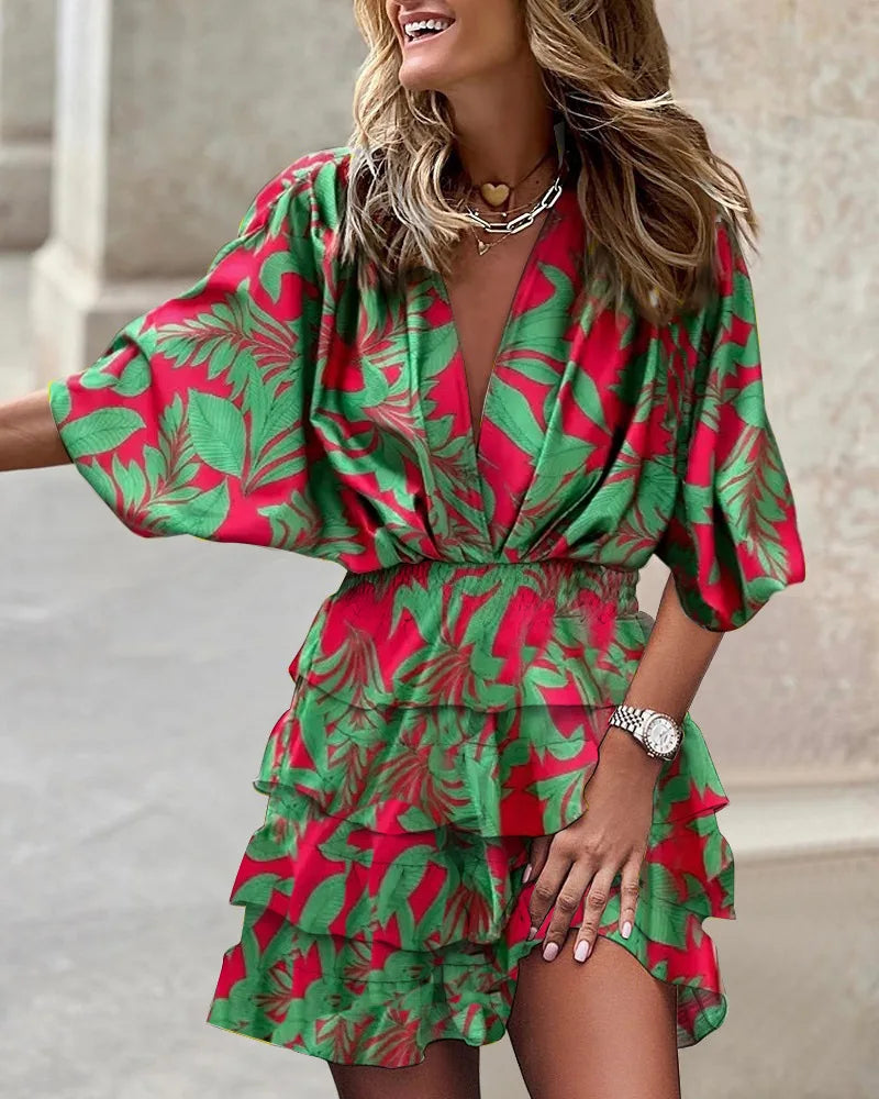 GR - Stylisches bedrucktes Minikleid
