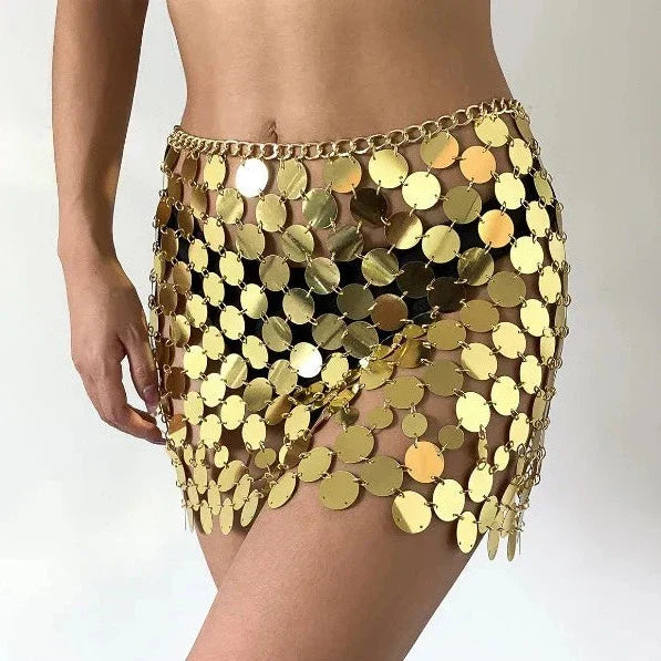 GR | Shiny sequin mini skirt