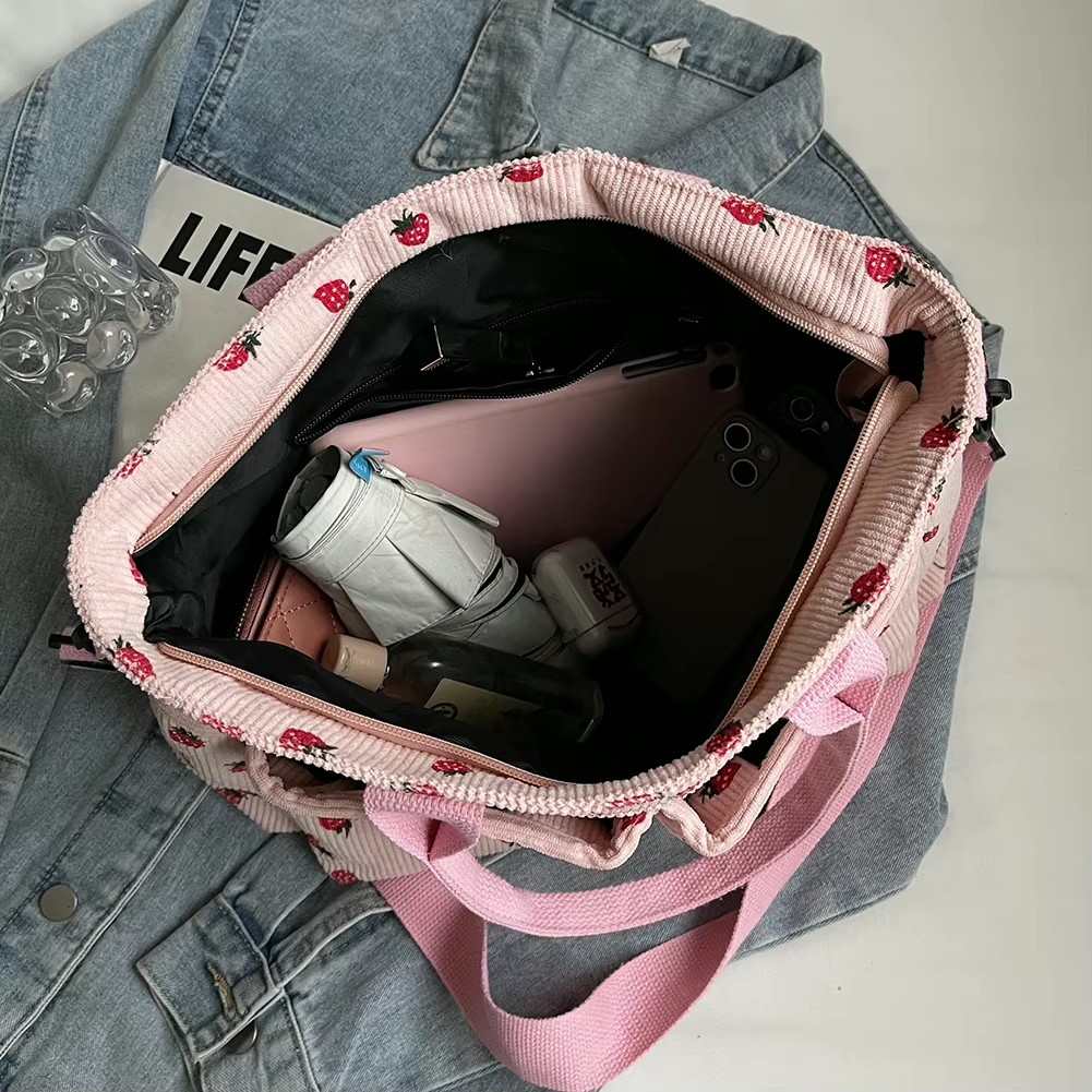 GR | Strawberry Corduroy Bag