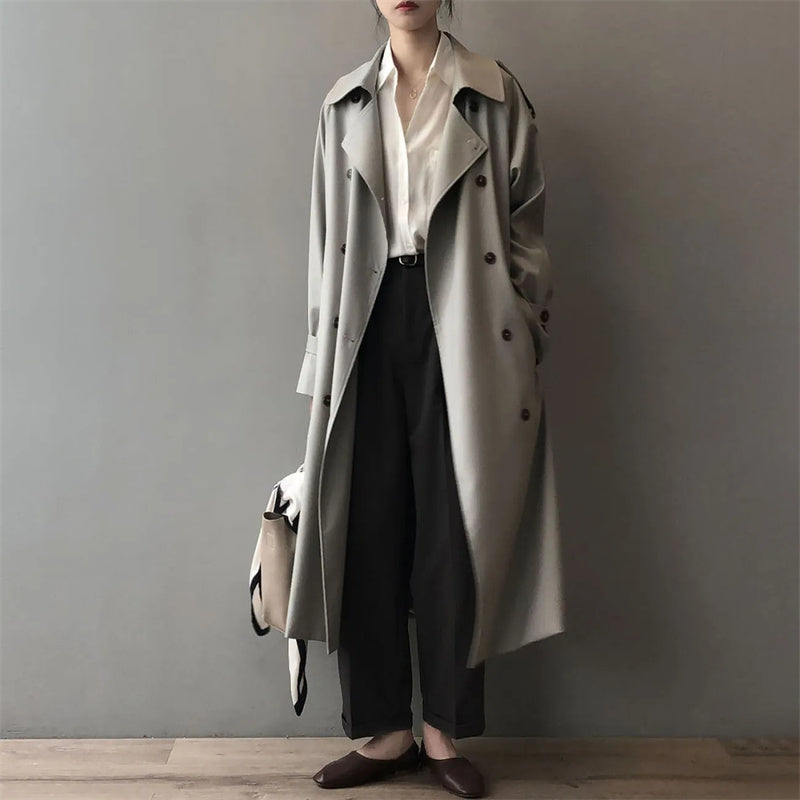 GR Classic Trench Coat for Women | Oversized Windbreaker, Double-Breasted