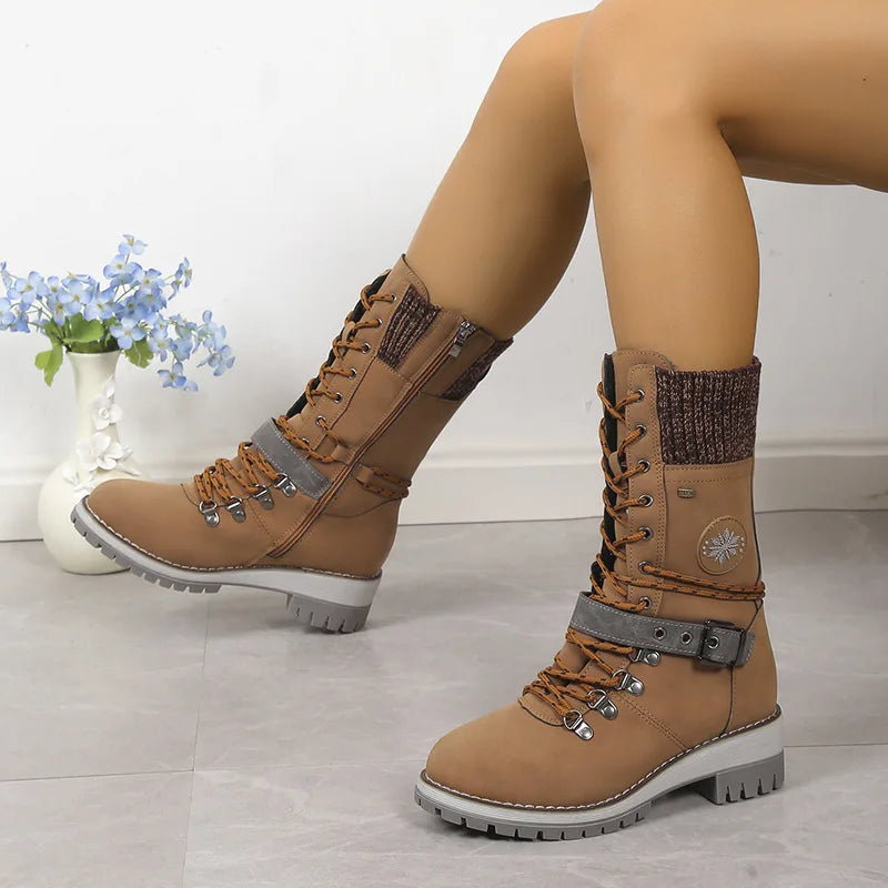 GR | Fashionable lace-up boots with platform and thick sole
