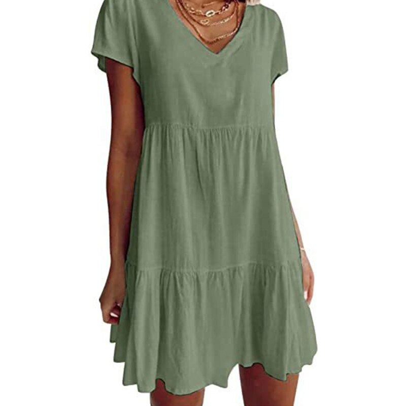 GR short-sleeved woven dress