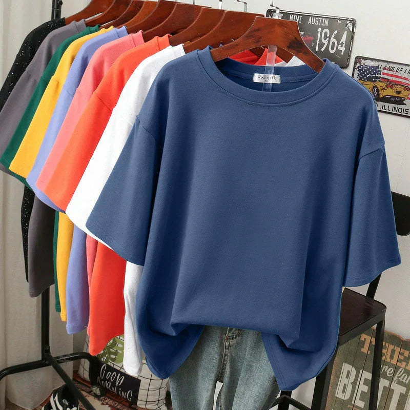GR | Kuscheliges Baumwoll-Basic T-Shirt In Übergröße für Frauen