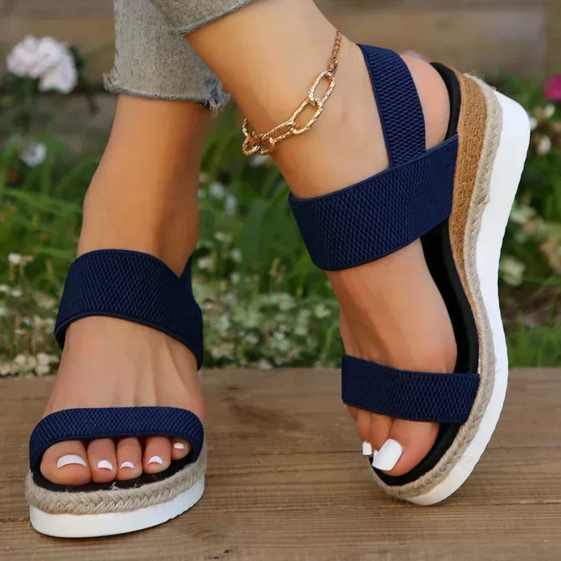 GR | Comfortable knitted wedge sandals for women