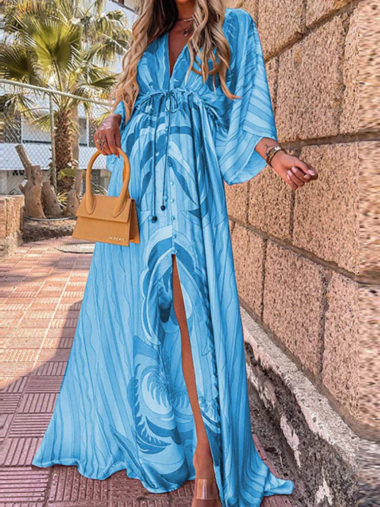 GR | Elegant Printed Dress for the Beach