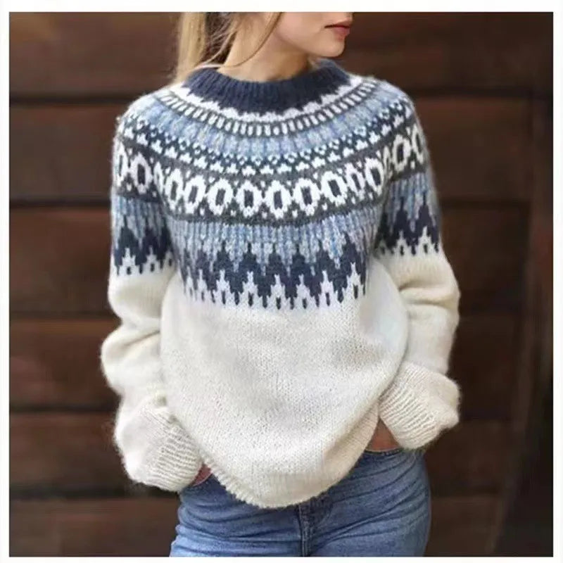 GR | Frauen Nordische Strickjacke