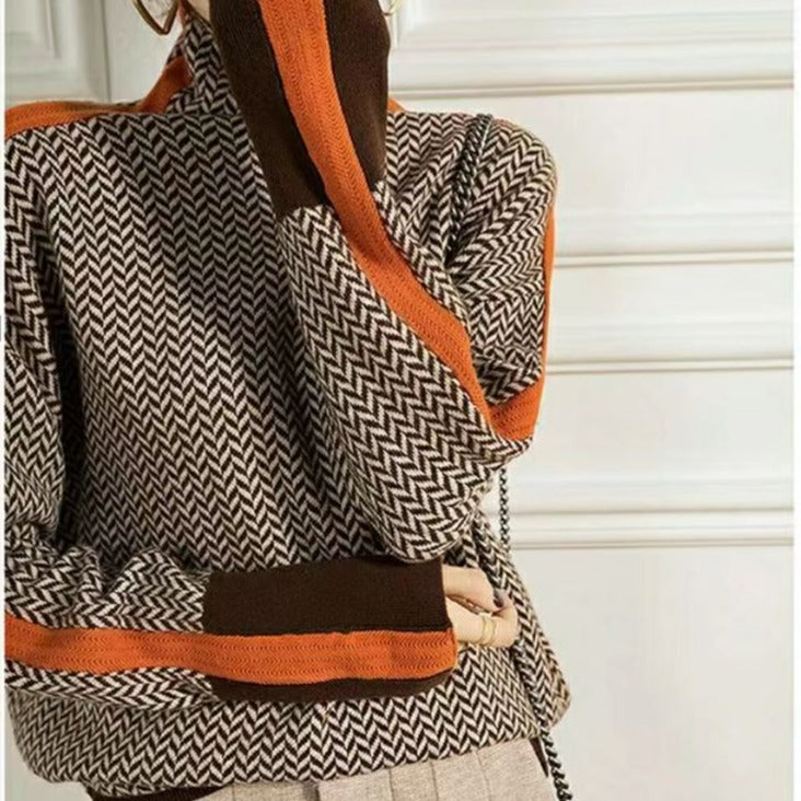 GR Geometric knitted roll neck sweater