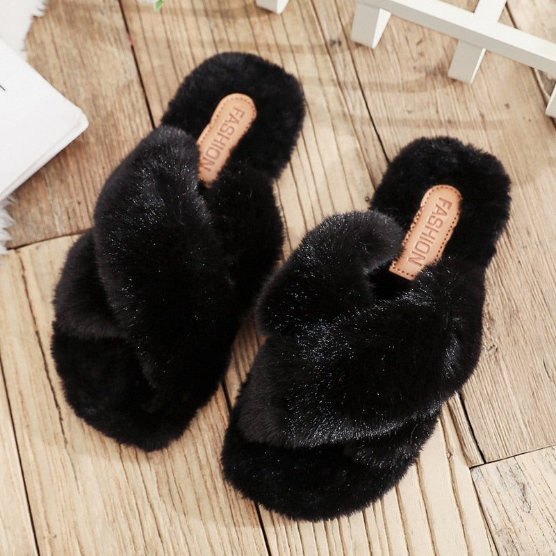 GR | Winter Fluffy Slippers with Cozy Warmth for Women