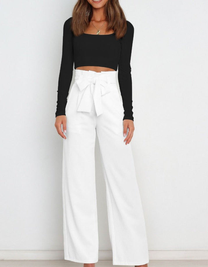 GR - Tie front Wide trouser legs