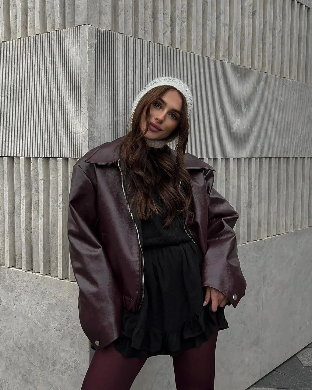 GR | Short leather jacket for women