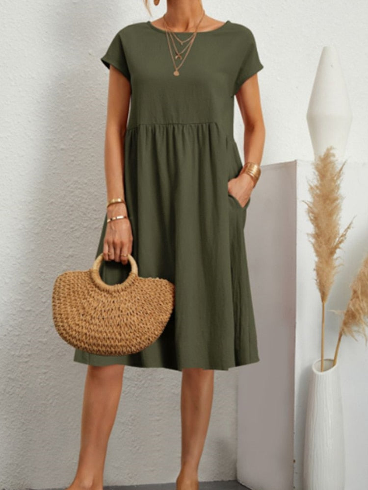 GR | Modisch Mittellanges Kleid Für Frauen