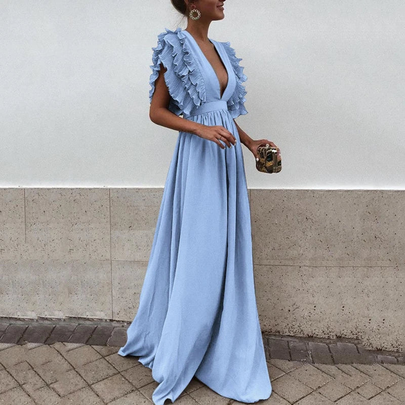 GR - Elegant dress with gathered sleeves