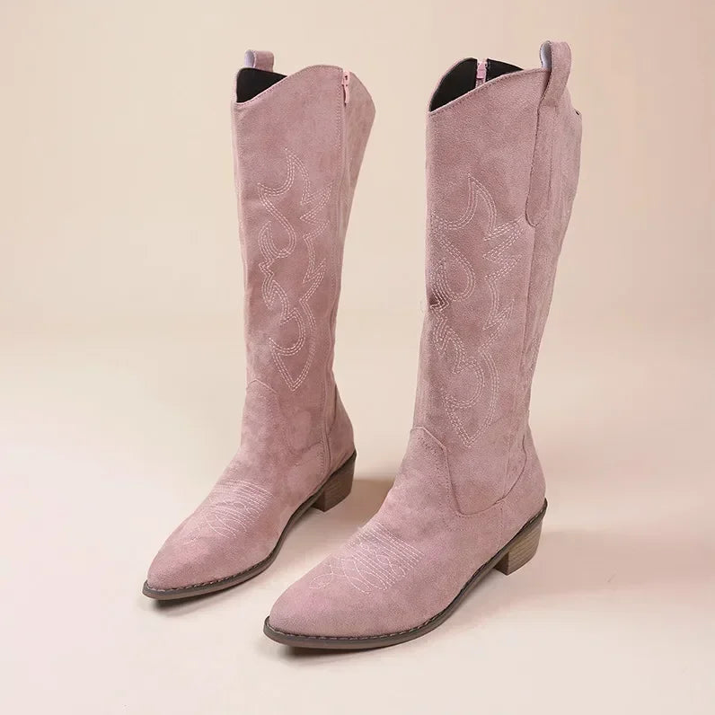 GR | Knee-high cowboy boots Embroidery detail