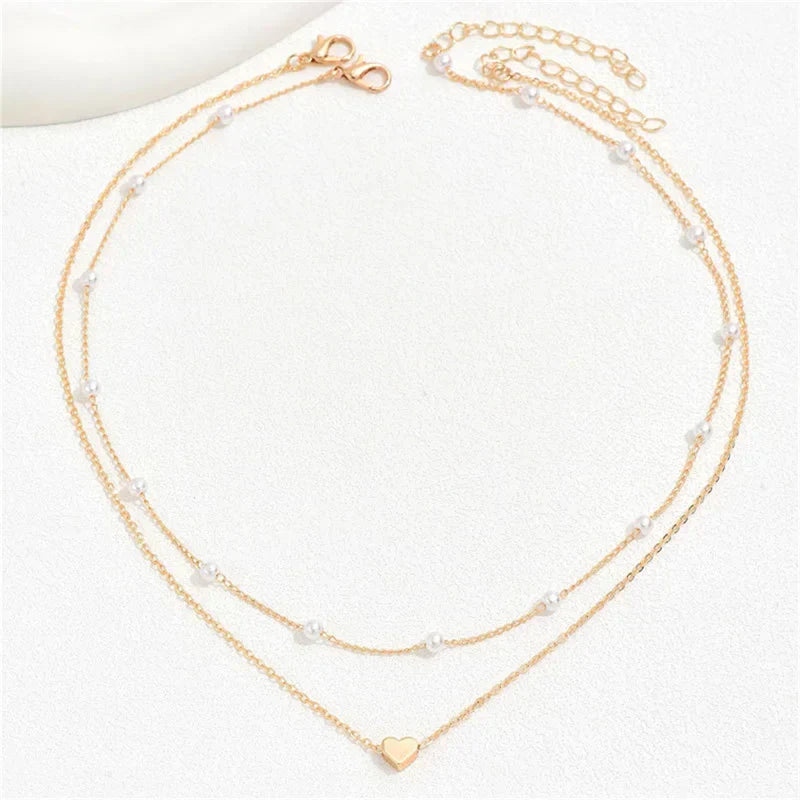 GR | Pearl Choker Heart Necklace for Women