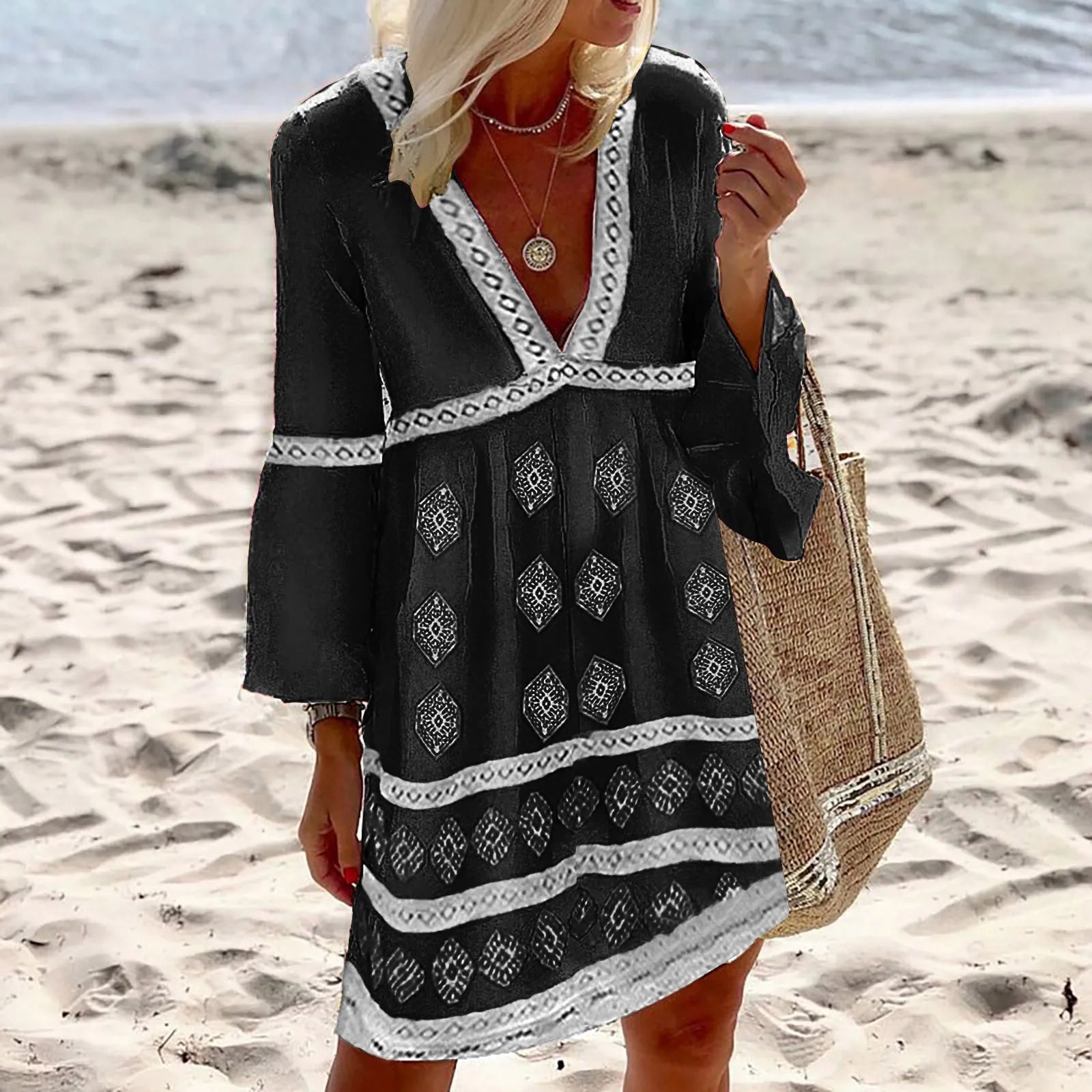 GR | Summer dress with batwing sleeves