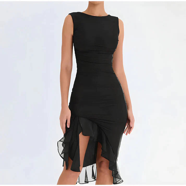 GR - Elegant bodycon dress with ruffles