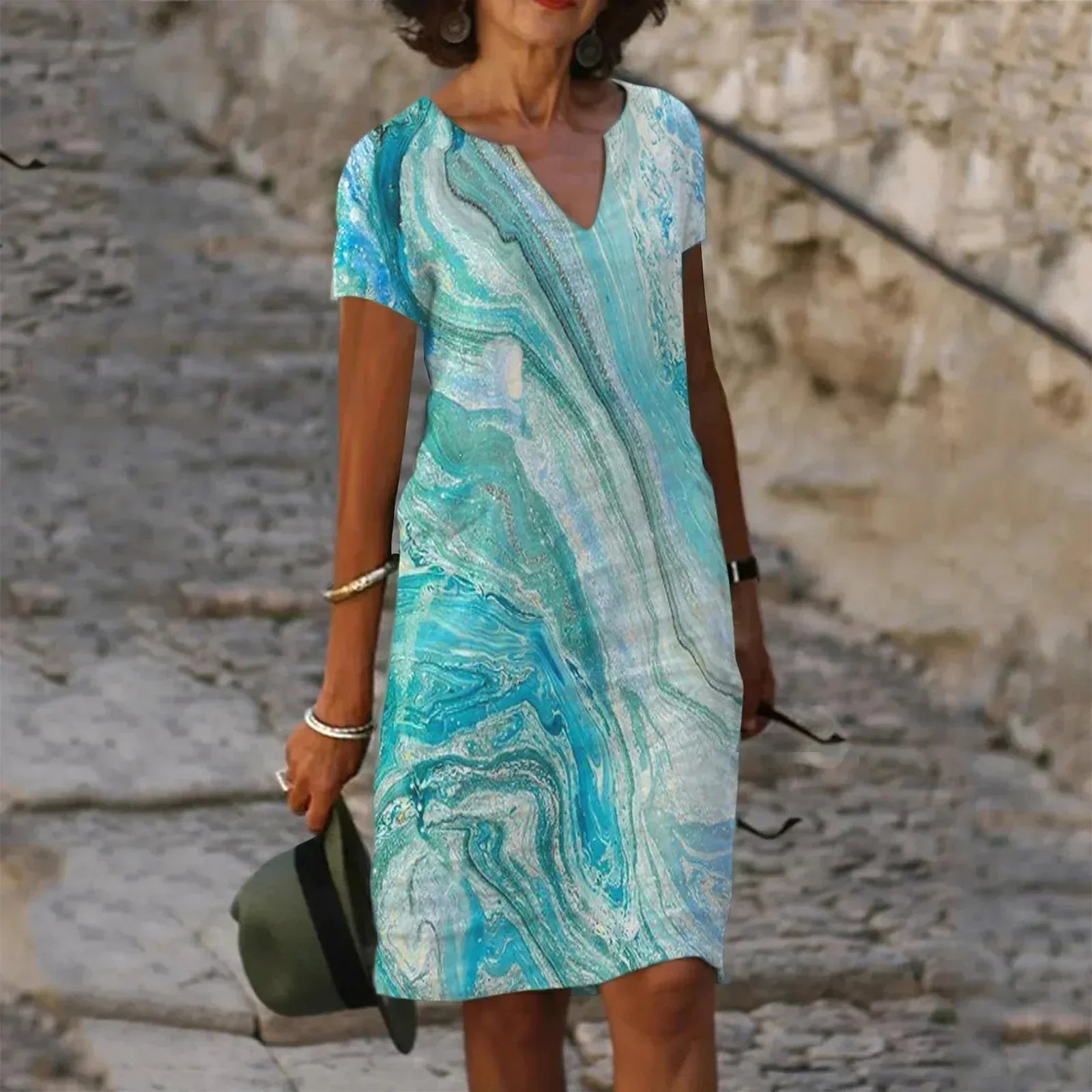 GR | Vintage Floral V-Neck Long Dress