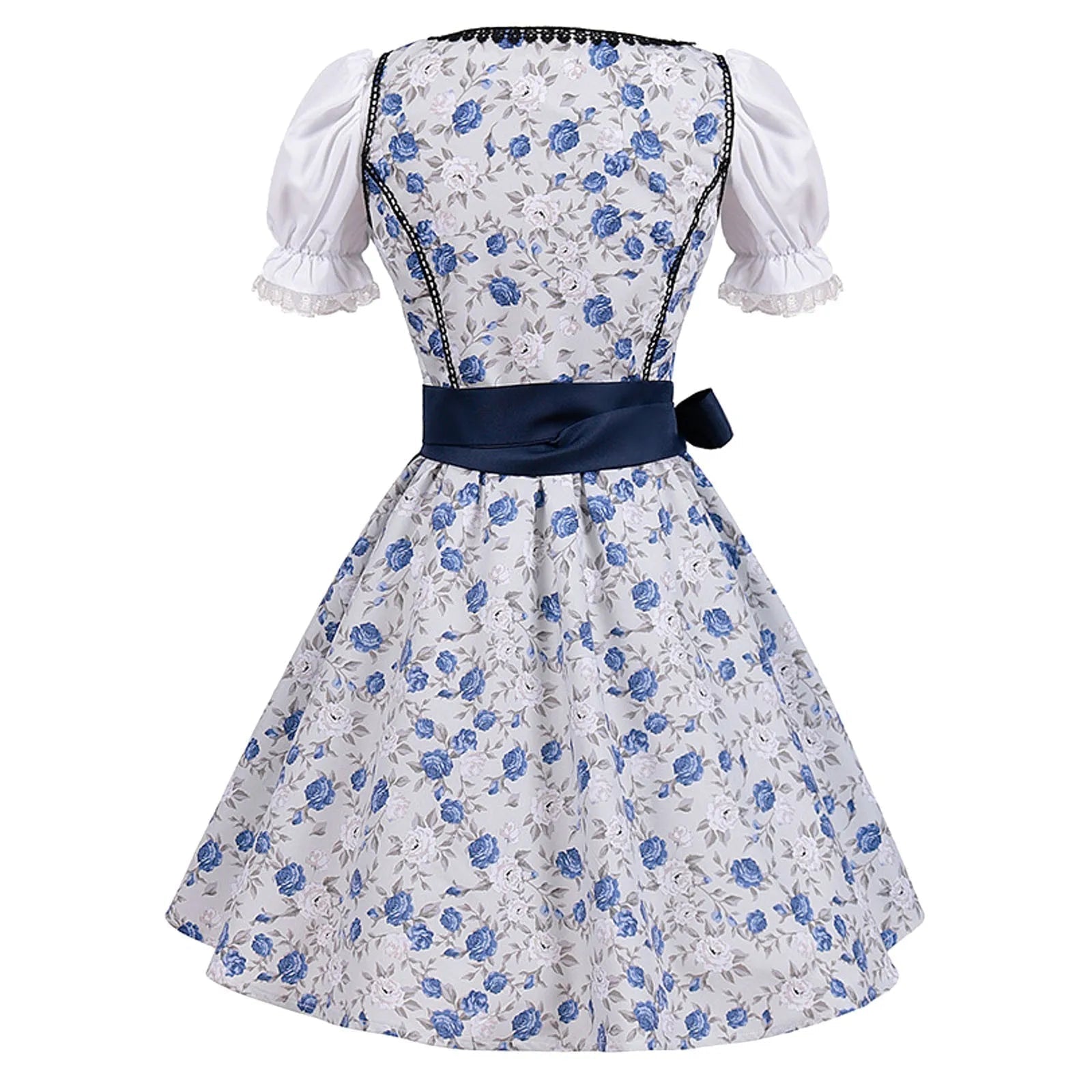 GR | Kurzärmelig Spitze Oktoberfest Kleid mit Schürze