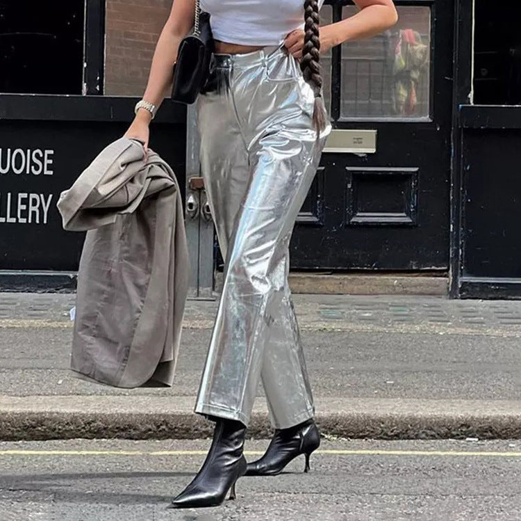 GR - Silver metallic trousers