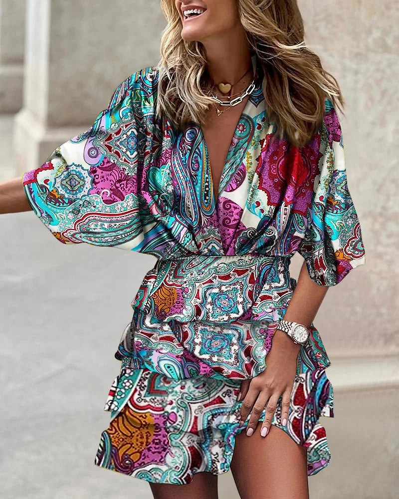 GR - Stylisches bedrucktes Minikleid