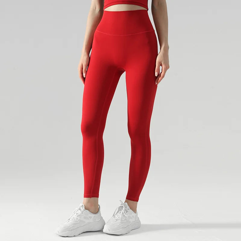 GR | Emily Sportswear Naked Hochtaillierte Tight Yoga Hosen Doppelseitig Gebürstet Pfirsich Po-Hebende Lauf Sport Fitness Leggings