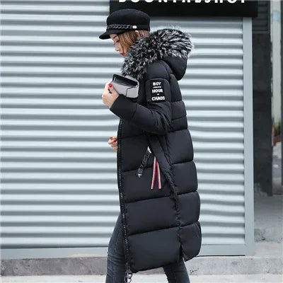 GR - Women's Winter Parka - Warm coat with large hood and fur collar 